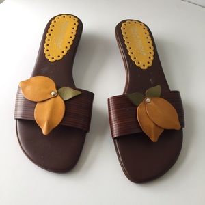 Mila Paoli Lemon Slide Sandals